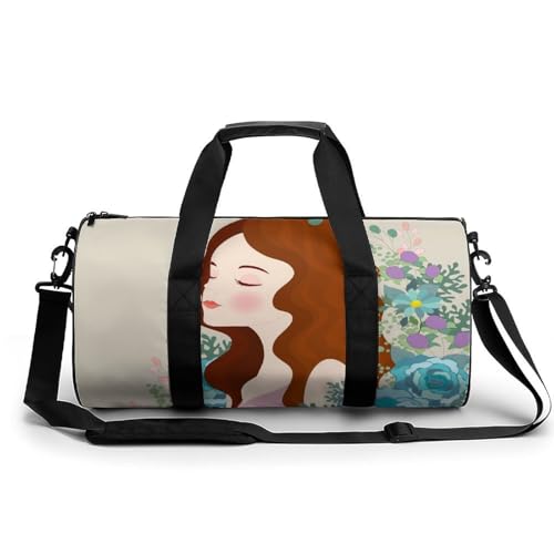 Blume-Mädchen Sport Duffel Bag Sporttasche Reisetasche Handgepäck Tasche Schwimmtasche Weekender Bag 45x23x23cm Blume-Mädchen Sport Duffel Bag Sporttasche Reisetasche Handgepäck Tasche Schwimmtasche Weekender Bag 45x23x23cm von MQPYWLH