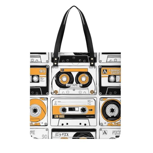 MQPYWLH Altes Radio Damen Shopper Handtasche Umhängetasche Schultertasche Für Büro Schule Einkauf 39x39cm von MQPYWLH