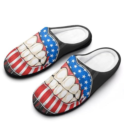 MQPYWLH Amerikanische Lippenflagge Hausschuhe Damen Warme Kunstwolle Memory Foam Slippers Rutschfeste Pantoffeln MQPYWLH Amerikanische Lippenflagge Hausschuhe Damen Warme Kunstwolle Memory Foam Slippers Rutschfeste Pantoffeln von MQPYWLH