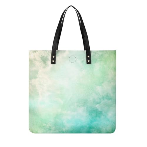 MQPYWLH Aquarell Grün Damen Shopper Handtasche Umhängetasche Schultertasche Für Büro Schule Einkauf 39x39cm von MQPYWLH