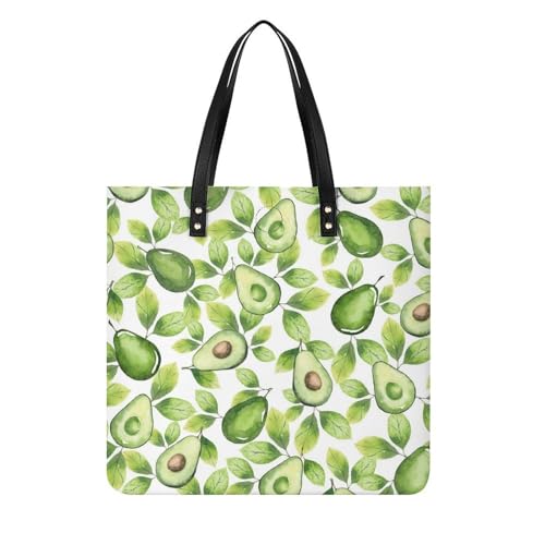 MQPYWLH Avocado Damen Shopper Handtasche Umhängetasche Schultertasche Für Büro Schule Einkauf 39x39cm von MQPYWLH