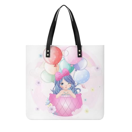 MQPYWLH Ballon Meerjungfrau Damen Shopper Handtasche Umhängetasche Schultertasche Für Büro Schule Einkauf 39x39cm von MQPYWLH