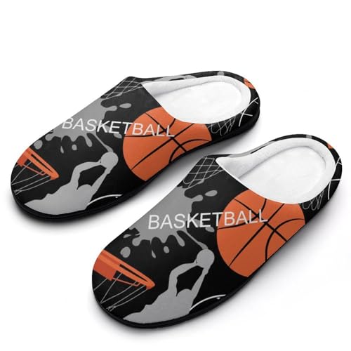 MQPYWLH Basketball Hausschuhe Damen Warme Kunstwolle Memory Foam Slippers Rutschfeste Pantoffeln von MQPYWLH