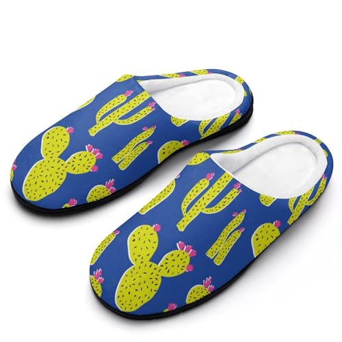 MQPYWLH Blau Hausschuhe Damen Warme Kunstwolle Memory Foam Slippers Rutschfeste Pantoffeln von MQPYWLH