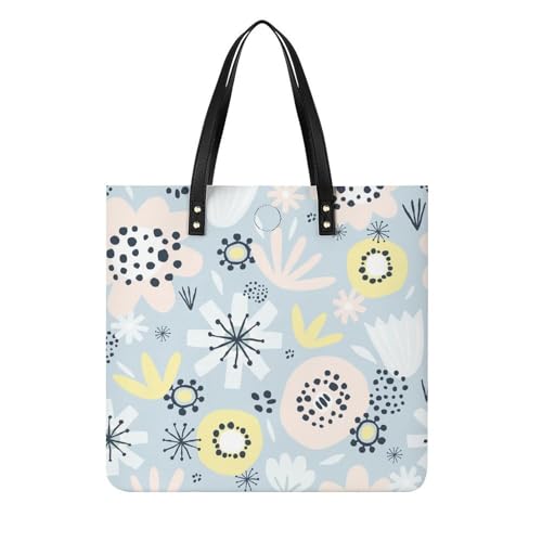 MQPYWLH Blaue Blume Damen Shopper Handtasche Umhängetasche Schultertasche Für Büro Schule Einkauf 39x39cm von MQPYWLH