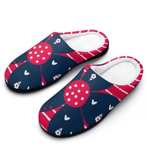 MQPYWLH Blaue Blumen Hausschuhe Damen Warme Kunstwolle Memory Foam Slippers Rutschfeste Pantoffeln MQPYWLH Blaue Blumen Hausschuhe Damen Warme Kunstwolle Memory Foam Slippers Rutschfeste Pantoffeln von MQPYWLH