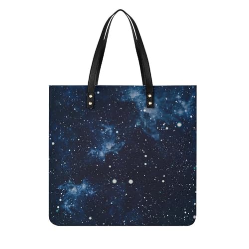 MQPYWLH Blauer Nachthimmel Damen Shopper Handtasche Umhängetasche Schultertasche Für Büro Schule Einkauf 39x39cm von MQPYWLH