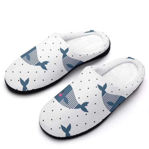 MQPYWLH Blauer Wal Hausschuhe Damen Warme Kunstwolle Memory Foam Slippers Rutschfeste Pantoffeln MQPYWLH Blauer Wal Hausschuhe Damen Warme Kunstwolle Memory Foam Slippers Rutschfeste Pantoffeln von MQPYWLH