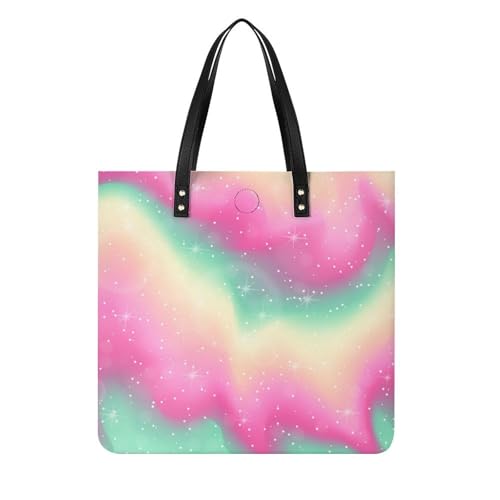 MQPYWLH Bunt Damen Shopper Handtasche Umhängetasche Schultertasche Für Büro Schule Einkauf 39x39cm von MQPYWLH