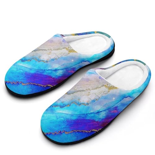 MQPYWLH Bunte Marmorierung Hausschuhe Damen Warme Kunstwolle Memory Foam Slippers Rutschfeste Pantoffeln MQPYWLH Bunte Marmorierung Hausschuhe Damen Warme Kunstwolle Memory Foam Slippers Rutschfeste Pantoffeln von MQPYWLH