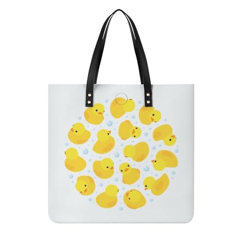 MQPYWLH Cartoon-Ente Damen Shopper Handtasche Umhängetasche Schultertasche Für Büro Schule Einkauf 39x39cm MQPYWLH Cartoon-Ente Damen Shopper Handtasche Umhängetasche Schultertasche Für Büro Schule Einkauf 39x39cm von MQPYWLH
