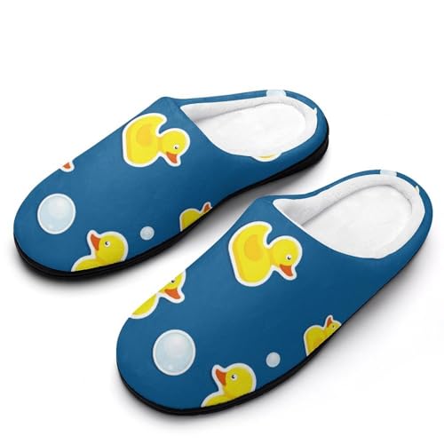 MQPYWLH Cartoon-Ente Hausschuhe Damen Warme Kunstwolle Memory Foam Slippers Rutschfeste Pantoffeln von MQPYWLH