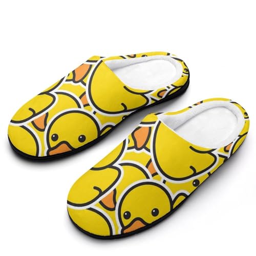 MQPYWLH Cartoon-Ente Hausschuhe Damen Warme Kunstwolle Memory Foam Slippers Rutschfeste Pantoffeln von MQPYWLH