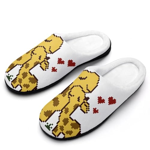 MQPYWLH Cartoon-Hirsch Hausschuhe Damen Warme Kunstwolle Memory Foam Slippers Rutschfeste Pantoffeln von MQPYWLH