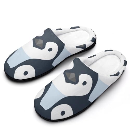 MQPYWLH Cartoon-Pinguin Hausschuhe Damen Warme Kunstwolle Memory Foam Slippers Rutschfeste Pantoffeln von MQPYWLH