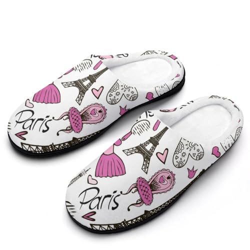 MQPYWLH Eiffelturm Hausschuhe Damen Warme Kunstwolle Memory Foam Slippers Rutschfeste Pantoffeln MQPYWLH Eiffelturm Hausschuhe Damen Warme Kunstwolle Memory Foam Slippers Rutschfeste Pantoffeln von MQPYWLH