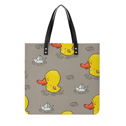 MQPYWLH Ente Papierboot Damen Shopper Handtasche Umhängetasche Schultertasche Für Büro Schule Einkauf 39x39cm MQPYWLH Ente Papierboot Damen Shopper Handtasche Umhängetasche Schultertasche Für Büro Schule Einkauf 39x39cm von MQPYWLH