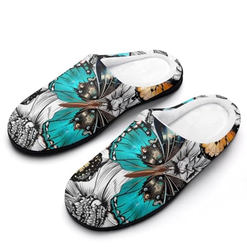 MQPYWLH Farbiger Schmetterling Hausschuhe Damen Warme Kunstwolle Memory Foam Slippers Rutschfeste Pantoffeln MQPYWLH Farbiger Schmetterling Hausschuhe Damen Warme Kunstwolle Memory Foam Slippers Rutschfeste Pantoffeln von MQPYWLH