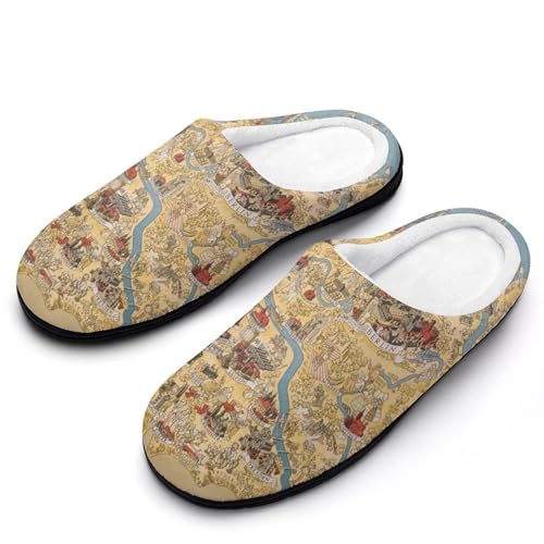 MQPYWLH Fluss Hausschuhe Damen Warme Kunstwolle Memory Foam Slippers Rutschfeste Pantoffeln von MQPYWLH