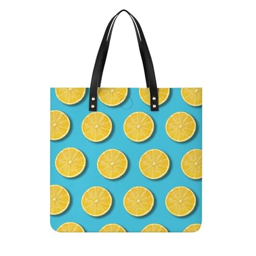 MQPYWLH Frucht Zitrone Damen Shopper Handtasche Umhängetasche Schultertasche Für Büro Schule Einkauf 39x39cm von MQPYWLH