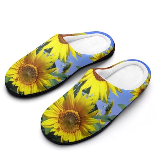 MQPYWLH Gelbe Sonnenblume Hausschuhe Damen Warme Kunstwolle Memory Foam Slippers Rutschfeste Pantoffeln MQPYWLH Gelbe Sonnenblume Hausschuhe Damen Warme Kunstwolle Memory Foam Slippers Rutschfeste Pantoffeln von MQPYWLH