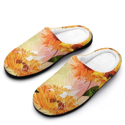 MQPYWLH Gelbe Sonnenblumen Hausschuhe Damen Warme Kunstwolle Memory Foam Slippers Rutschfeste Pantoffeln MQPYWLH Gelbe Sonnenblumen Hausschuhe Damen Warme Kunstwolle Memory Foam Slippers Rutschfeste Pantoffeln von MQPYWLH