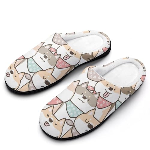 MQPYWLH Hausschuhe Damen Warme Kunstwolle Memory Foam Slippers Rutschfeste Pantoffeln von MQPYWLH