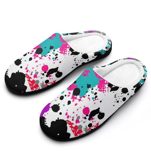 MQPYWLH Hausschuhe Damen Warme Kunstwolle Memory Foam Slippers Rutschfeste Pantoffeln von MQPYWLH