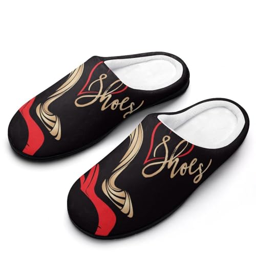 MQPYWLH High Heels Hausschuhe Damen Warme Kunstwolle Memory Foam Slippers Rutschfeste Pantoffeln von MQPYWLH