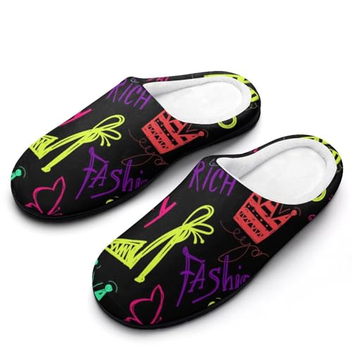 MQPYWLH High Heels Hausschuhe Damen Warme Kunstwolle Memory Foam Slippers Rutschfeste Pantoffeln von MQPYWLH
