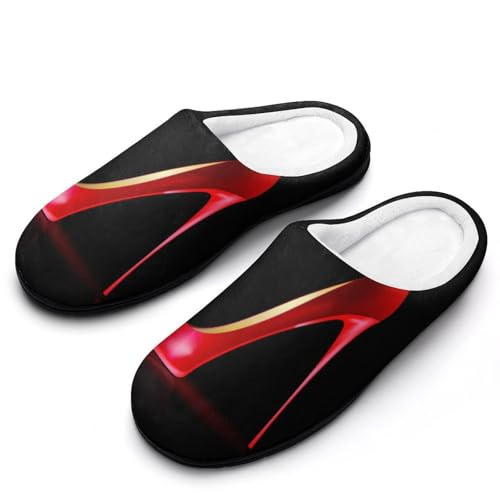 MQPYWLH High Heels Lippenstift Hausschuhe Damen Warme Kunstwolle Memory Foam Slippers Rutschfeste Pantoffeln von MQPYWLH