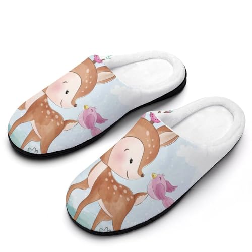 MQPYWLH Hirsch-Schmetterlingsvogel Hausschuhe Damen Warme Kunstwolle Memory Foam Slippers Rutschfeste Pantoffeln MQPYWLH Hirsch-Schmetterlingsvogel Hausschuhe Damen Warme Kunstwolle Memory Foam Slippers Rutschfeste Pantoffeln von MQPYWLH
