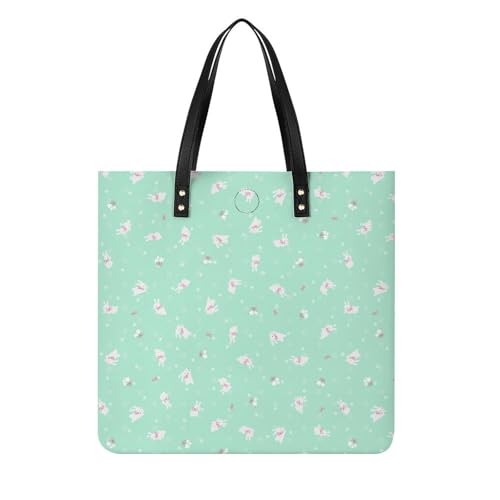 MQPYWLH Kaninchen Damen Shopper Handtasche Umhängetasche Schultertasche Für Büro Schule Einkauf 39x39cm von MQPYWLH