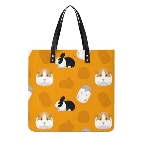 MQPYWLH Kaninchen Hamster Damen Shopper Handtasche Umhängetasche Schultertasche Für Büro Schule Einkauf 39x39cm von MQPYWLH