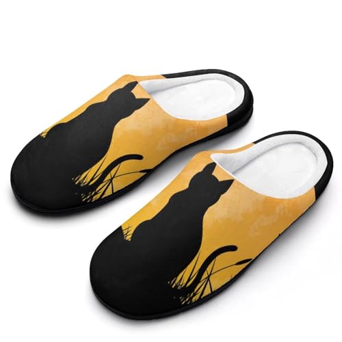 MQPYWLH Katzen-Schatten Hausschuhe Damen Warme Kunstwolle Memory Foam Slippers Rutschfeste Pantoffeln von MQPYWLH