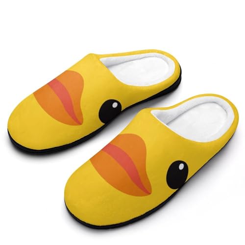 MQPYWLH Kleine Ente Hausschuhe Damen Warme Kunstwolle Memory Foam Slippers Rutschfeste Pantoffeln von MQPYWLH