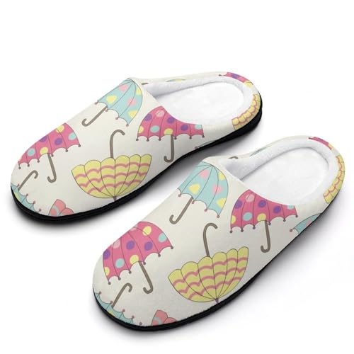 MQPYWLH Kleiner Regenschirm Hausschuhe Damen Warme Kunstwolle Memory Foam Slippers Rutschfeste Pantoffeln von MQPYWLH