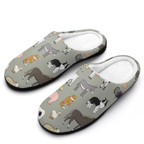 MQPYWLH Kuh Ziege Hausschuhe Damen Warme Kunstwolle Memory Foam Slippers Rutschfeste Pantoffeln von MQPYWLH