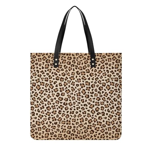 MQPYWLH Leopard Braun Damen Shopper Handtasche Umhängetasche Schultertasche Für Büro Schule Einkauf 39x39cm MQPYWLH Leopard Braun Damen Shopper Handtasche Umhängetasche Schultertasche Für Büro Schule Einkauf 39x39cm von MQPYWLH