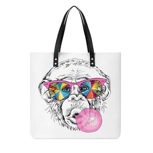 MQPYWLH Lustiger Affe Damen Shopper Handtasche Umhängetasche Schultertasche Für Büro Schule Einkauf 39x39cm MQPYWLH Lustiger Affe Damen Shopper Handtasche Umhängetasche Schultertasche Für Büro Schule Einkauf 39x39cm von MQPYWLH