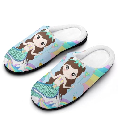 MQPYWLH Meerjungfrau-Einhorn Hausschuhe Damen Warme Kunstwolle Memory Foam Slippers Rutschfeste Pantoffeln MQPYWLH Meerjungfrau-Einhorn Hausschuhe Damen Warme Kunstwolle Memory Foam Slippers Rutschfeste Pantoffeln von MQPYWLH
