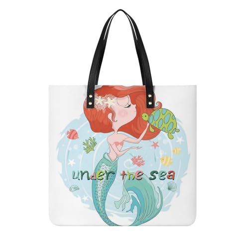 MQPYWLH Meerjungfrau-Mädchen Damen Shopper Handtasche Umhängetasche Schultertasche Für Büro Schule Einkauf 39x39cm MQPYWLH Meerjungfrau-Mädchen Damen Shopper Handtasche Umhängetasche Schultertasche Für Büro Schule Einkauf 39x39cm von MQPYWLH