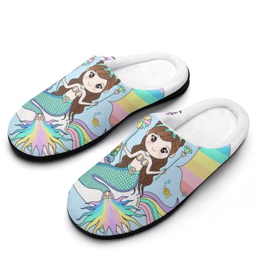 MQPYWLH Mermaid Unicorn Hausschuhe Damen Warme Kunstwolle Memory Foam Slippers Rutschfeste Pantoffeln MQPYWLH Mermaid Unicorn Hausschuhe Damen Warme Kunstwolle Memory Foam Slippers Rutschfeste Pantoffeln von MQPYWLH