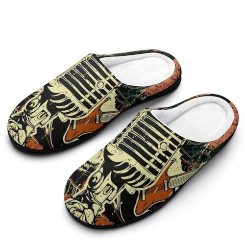 MQPYWLH Mikrofon Hausschuhe Damen Warme Kunstwolle Memory Foam Slippers Rutschfeste Pantoffeln von MQPYWLH