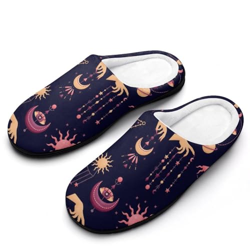 MQPYWLH Mond Sterne Hand Hausschuhe Damen Warme Kunstwolle Memory Foam Slippers Rutschfeste Pantoffeln MQPYWLH Mond Sterne Hand Hausschuhe Damen Warme Kunstwolle Memory Foam Slippers Rutschfeste Pantoffeln von MQPYWLH