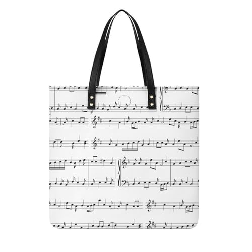 MQPYWLH Musiknote Damen Shopper Handtasche Umhängetasche Schultertasche Für Büro Schule Einkauf 39x39cm von MQPYWLH