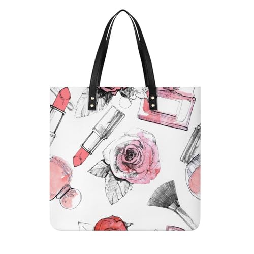MQPYWLH Parfüm Damen Shopper Handtasche Umhängetasche Schultertasche Für Büro Schule Einkauf 39x39cm von MQPYWLH