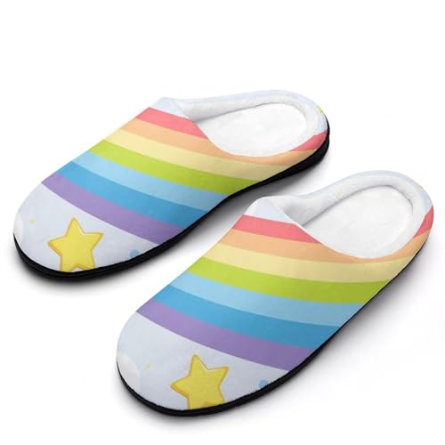 MQPYWLH Regenbogen-Sternwolke Hausschuhe Damen Warme Kunstwolle Memory Foam Slippers Rutschfeste Pantoffeln MQPYWLH Regenbogen-Sternwolke Hausschuhe Damen Warme Kunstwolle Memory Foam Slippers Rutschfeste Pantoffeln von MQPYWLH
