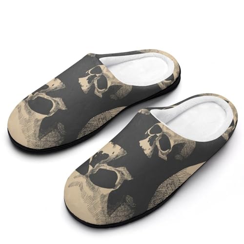 MQPYWLH Retro Totenkopf Hausschuhe Damen Warme Kunstwolle Memory Foam Slippers Rutschfeste Pantoffeln MQPYWLH Retro Totenkopf Hausschuhe Damen Warme Kunstwolle Memory Foam Slippers Rutschfeste Pantoffeln von MQPYWLH