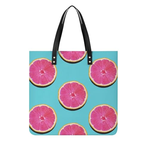 MQPYWLH Rosa Zitrone Damen Shopper Handtasche Umhängetasche Schultertasche Für Büro Schule Einkauf 39x39cm von MQPYWLH